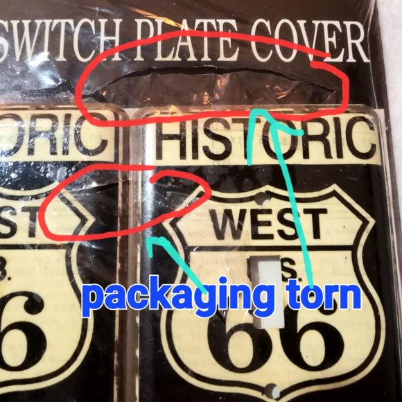 Rustic Metal Historic West US Route 66 Switch Plate Cover Antique White Black - Picture 10 of 10